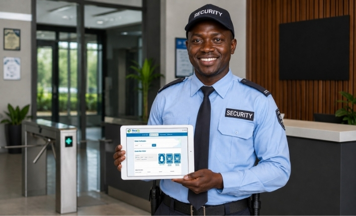 Office Security with Digital Visitor Management System Check-In 
